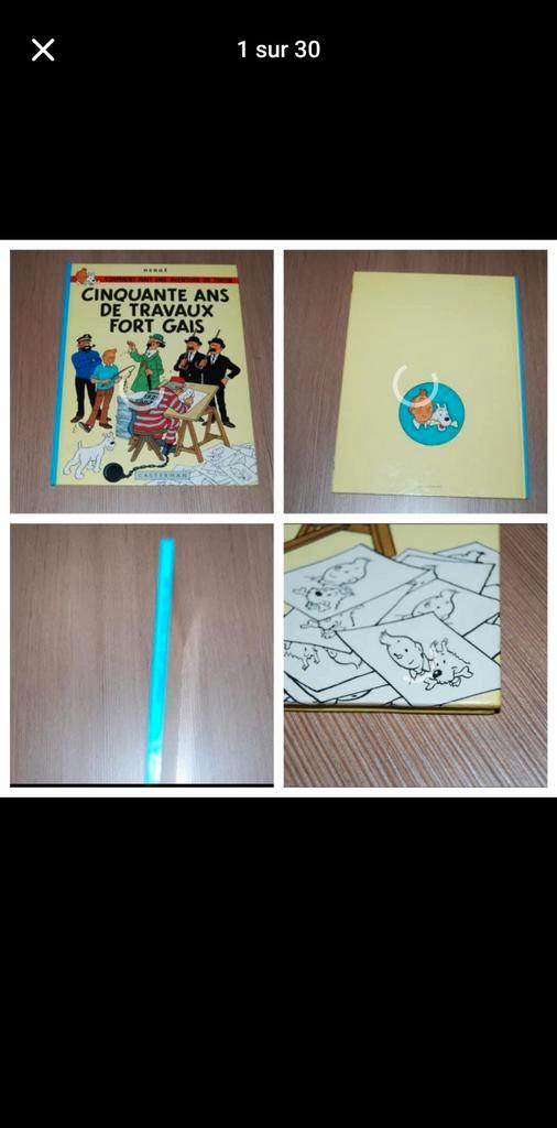 Rare tintin 50 ans de travaux forts gais, Verzamelen, Overige Verzamelen, Ophalen of Verzenden