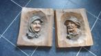 2 handgemaakte houten kaders van een man en een vrouw uit Oo, Enlèvement ou Envoi