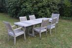 Prachtige tuinset Gloster teak 6 stoelen en tafel., Tuin en Terras, Ophalen, Gebruikt, 6 zitplaatsen, Teakhout