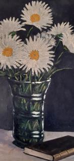 Gesigneerd „madeliefjes” olieverfschilderij, Antiek en Kunst, Ophalen of Verzenden