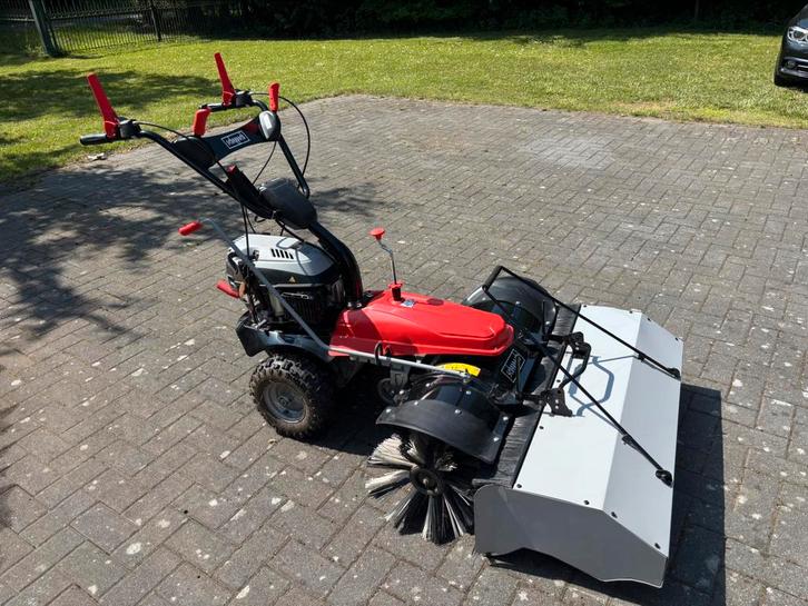 Scheppach E-Start SC2200PE Benzine veegmachine met opvangbak, Tuin en Terras, Veegmachines, Zo goed als nieuw, Ophalen