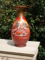 antieke grote opaline vaas handgeschilderd, Ophalen of Verzenden