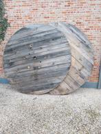2 grote ronde panelen van bobijnen in hout, Tuin en Terras, Gebruikt, Ophalen