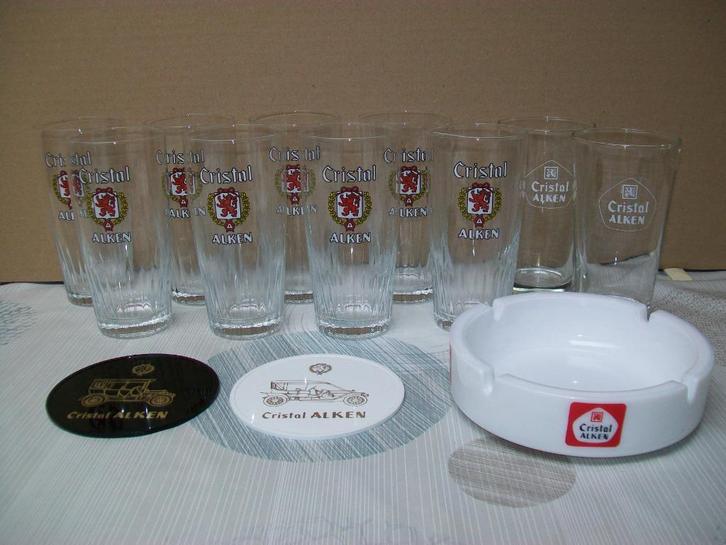Cristal Alken - Pils Bier Bière - Glas Glazen - Asbak, Verzamelen, Biermerken, Zo goed als nieuw, Glas of Glazen, Overige merken