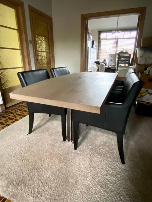 UNIEKE eikenhouten tafel met 1 POOT, Huis en Inrichting, Tafels | Eettafels, 50 tot 100 cm, 200 cm of meer, Overige vormen, Eikenhout