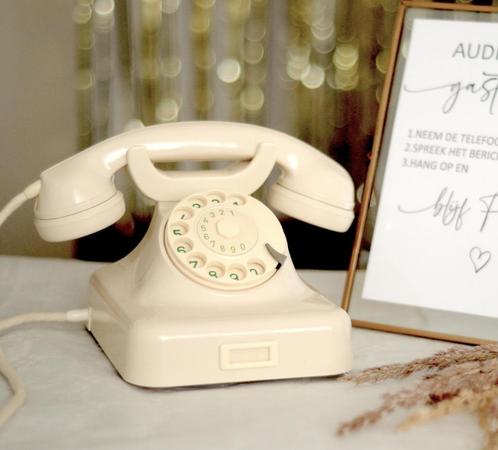 Vintage Telefoon Audio Gastenboek, Telecommunicatie, Vaste telefoons | Niet Draadloos, Zo goed als nieuw, Bakeliet, Met draaischijf