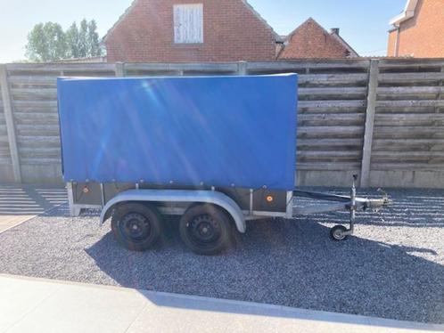 Bakwagen dubbelasser met huif 750kg (250X122X140), Auto diversen, Aanhangers en Bagagewagens, Gebruikt, Ophalen