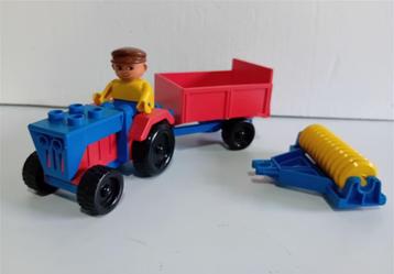 Duplo 2629 - Tracteur avec chariot et herse à disques - kit, Enlèvement ou Envoi, Utilisé, Ensemble complet, Duplo