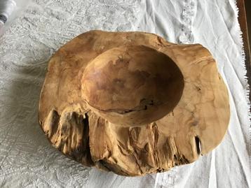 Deco hout kom, Huis en Inrichting, Woonaccessoires | Dienbladen, Ophalen of Verzenden, Zo goed als nieuw, Rond, Hout