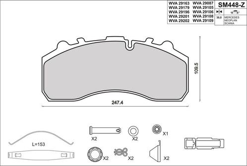 SCANIA 3 - Serie 113 G 1998.01 / / - now | Brake Pads, Auto-onderdelen, Vrachtwagen-onderdelen, Scania, Remmen en Aandrijving