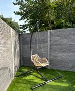 Nouveau fauteuil suspendu en rotin + nouveau cadre robuste, Jardin & Terrasse, Chaises de jardin, Rotin, Enlèvement ou Envoi, Ajustable