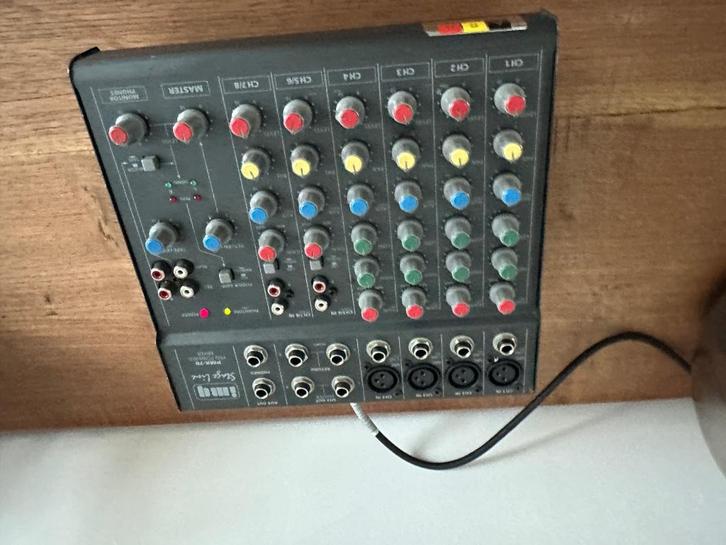 Stage Line PMX-70 powered mixer, Muziek en Instrumenten, Mengpanelen, Gebruikt, 5 tot 10 kanalen, Microfooningang, Ophalen
