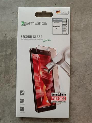 Glazen screenprotector OnePlus 6 (4Smarts), Télécoms, Enlèvement, Neuf, Façade ou Cover