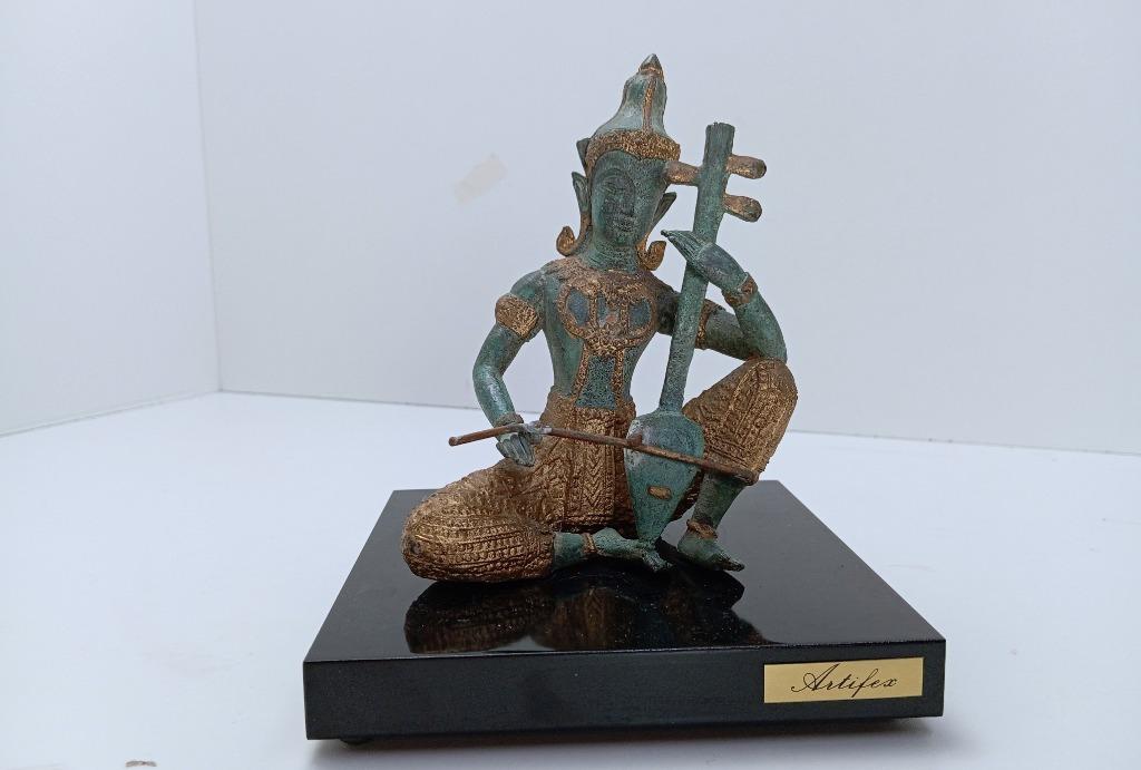 statue de Bouddha en bronze doré (2), Antiquités & Art, Antiquités | Bronze & Cuivre, Bronze, Enlèvement ou Envoi