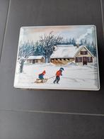 Blikken doosje kerst kersttafereel Freek, Ophalen of Verzenden, Gebruikt