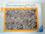 Vintage puzzel met zebra's - 500 stuks, Hobby en Vrije tijd, Ophalen of Verzenden, 500 t/m 1500 stukjes, Zo goed als nieuw, Legpuzzel