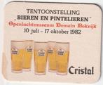 BIERKAART     CRISTAL  BIEREN EN PINTELIEREN  1982, Nieuw, Viltje(s), Overige merken, Verzenden