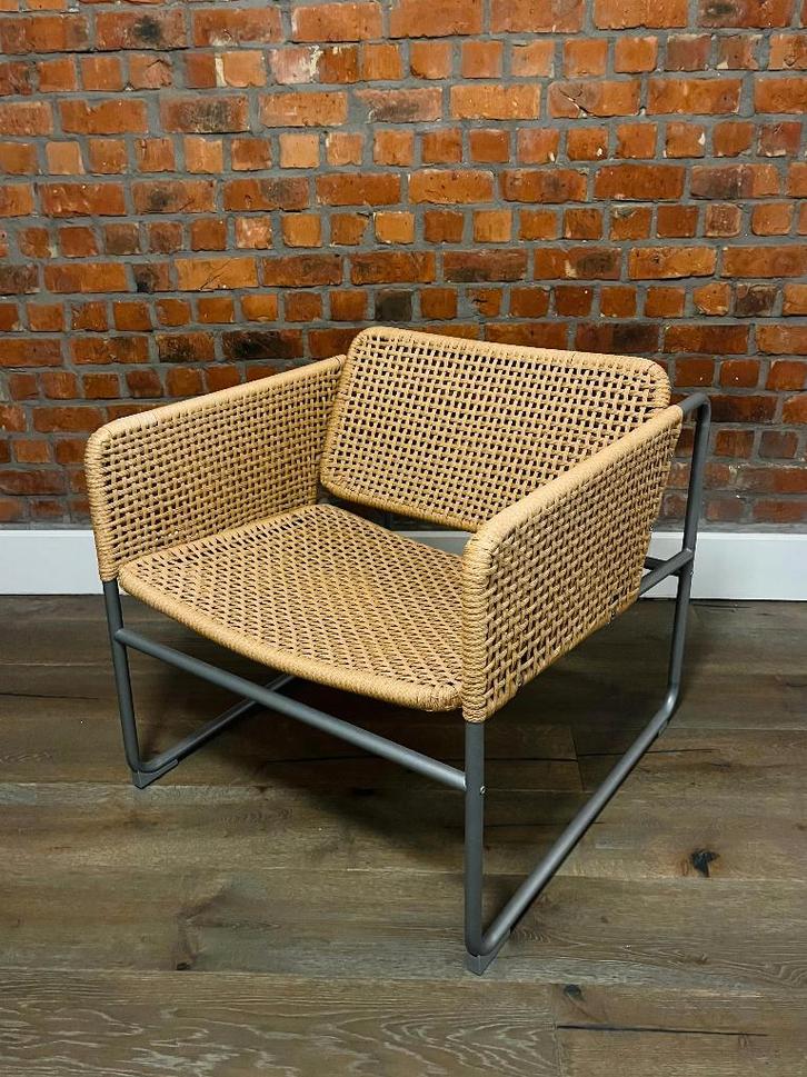 IKEA INDUSTRIELL (Piet Hein Eek design) stoel, Huis en Inrichting, Fauteuils, Zo goed als nieuw, Metaal, Riet of Rotan, 50 tot 75 cm