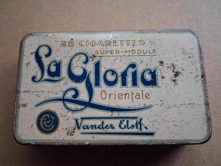 oude tabaksdoos VANDER ELST LA GLORIA..in blik, Verzamelen, Merken en Reclamevoorwerpen, Gebruikt, Reclamebord, Ophalen of Verzenden
