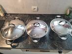 Casseroles inox 18/10, Huis en Inrichting, Keuken | Potten en Pannen, Ophalen, Zo goed als nieuw, Inox
