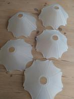 5 glazen lampenkappen, vintage, Ophalen