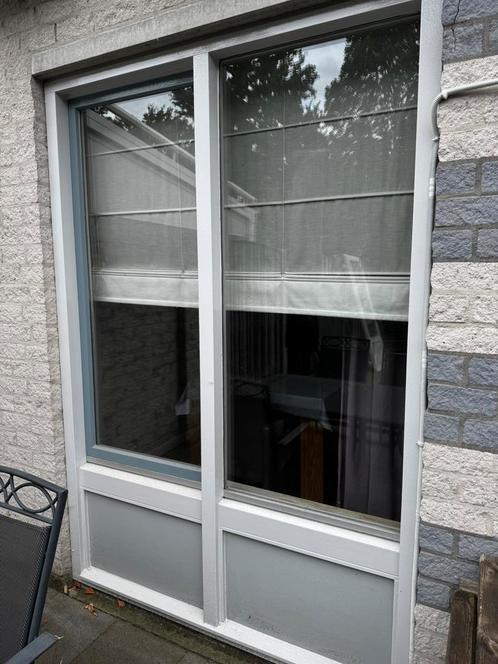 Hardhouten kozijn met raam, 175 cm  x 248 cm, Doe-het-zelf en Bouw, Raamkozijnen en Schuifdeuren, Zo goed als nieuw, Ophalen