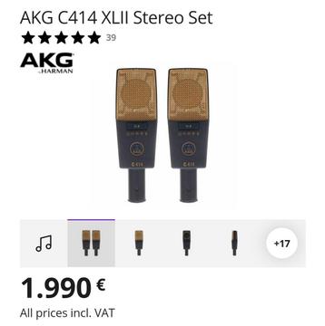 AKG C 414 XLII Stereo Set with accessories 