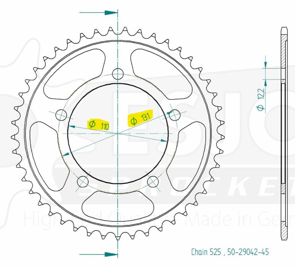 NIEUW  ESJOT Achter tandwiel BMW S1000RR/XR, Ophalen of Verzenden