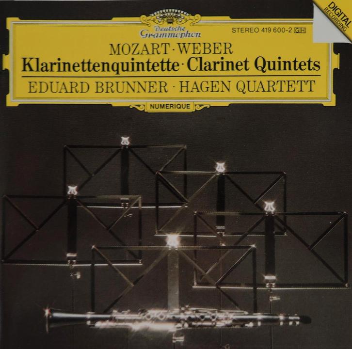 Klarinetkwintetten/ Mozart & Weber - Brunner/ Hagen Quartett, CD & DVD, CD | Classique, Comme neuf, Musique de chambre, Enlèvement ou Envoi