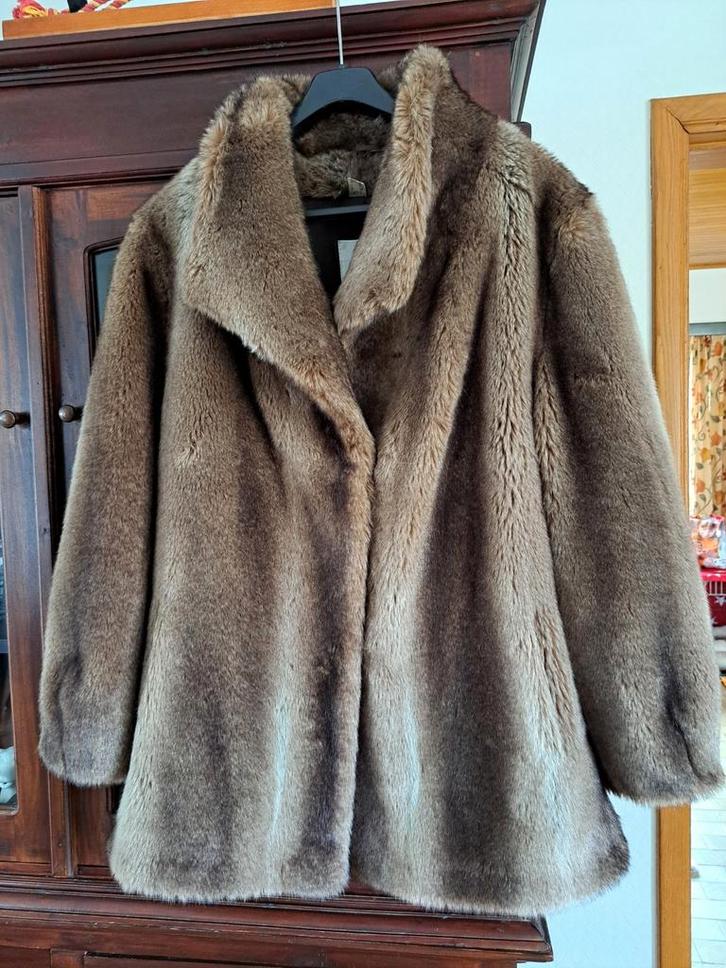 Bonte jas, NIEUWSTAAT, PELSENJAS.kan mits knop te verzetten, Kleding | Dames, Jassen | Winter, Nieuw, Maat 46/48 (XL) of groter
