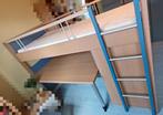Hoogslaper, beuk/blauw, full-size, 1 persoons, Ophalen, Zo goed als nieuw, Hoogslaper
