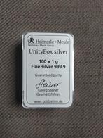 Unitybox zilver Heimerle Meule, Postzegels en Munten, Edelmetalen en Baren, Ophalen of Verzenden, Zilver