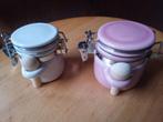 Retro weckpotjes, roze en crème kleurig, doopsuiker., Ophalen, Nieuw, Kraamcadeau