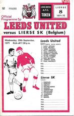 lierse sk - programma boekje - leeds united - lierse 1971, Ophalen of Verzenden