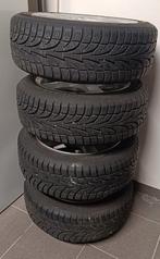 Vier winterbanden met zanten en bewaarstatief, Auto-onderdelen, Banden en Velgen, Ophalen, 15 inch, Winterbanden, Band(en)