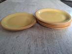 Servies 5 gele ontbijtborden. Diameter 20 cm, Huis en Inrichting, Ophalen