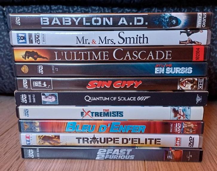 Lot de 10 DVD - films d'action, Cd's en Dvd's, Dvd's | Actie, Gebruikt, Actie, Ophalen of Verzenden