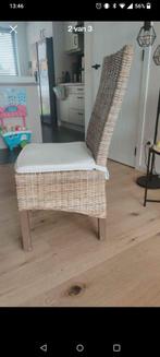 Eettafel York Meubar + 4 rotan stoelen incl kussen, Maison & Meubles, Comme neuf, 100 à 150 cm, Rectangulaire, Landelijk