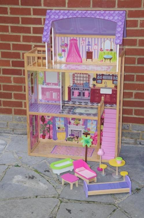 Kidkraft Kayla houten poppenhuis - 3 verdiepingen, Kinderen en Baby's, Speelgoed | Poppenhuizen, Poppenhuis, Ophalen