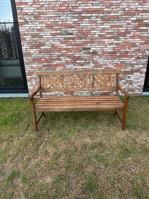 Prachtige houten tuinbank te koop! Inclusief kussen en hoes!, Tuin en Terras, Tuinbanken, Gebruikt, Ophalen