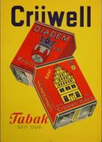 Vintage Publiciteitsaffiche Crüwell Tabak - jaren50 - formaa, Verzamelen, Merken en Reclamevoorwerpen, Ophalen of Verzenden