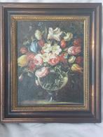 Peinture classique : vase aux fleurs colorées., Enlèvement