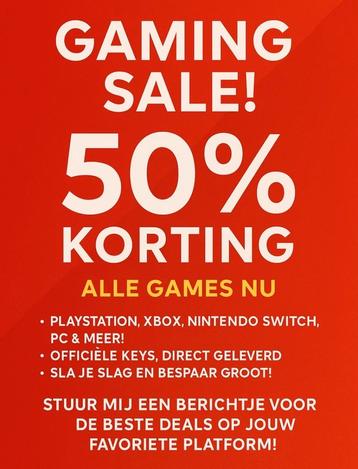 🎮🔥 GAMING SALE – 50% KORTING OP ALLE GAMES! 🔥🎮 beschikbaar voor biedingen
