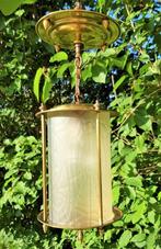Kleine vintage kroonluchter in de vorm van een lantaarn, Gebruikt, Ophalen of Verzenden, Glas