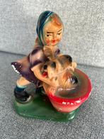 Vintage beeldje kind met hond, Verzamelen, Ophalen of Verzenden