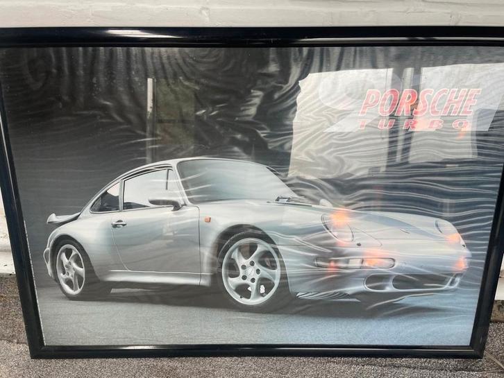 Porsche 993 Turbo en Bugatti EB110 - grote kaders, Verzamelen, Automerken, Motoren en Formule 1, Zo goed als nieuw, Auto's, Ophalen