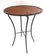 Vintage rotan horeca Statafel / staande tafel mancave deco, Ophalen, Zo goed als nieuw