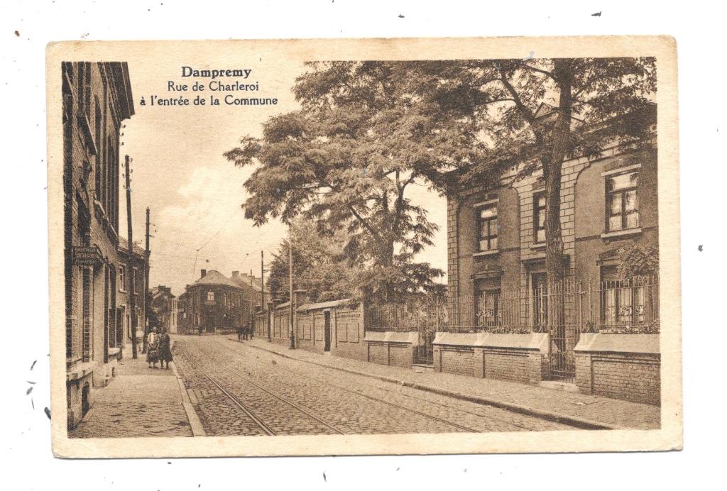Dampremy NA30: Rue de Charleroi à l'entrée de la Commune, Envoi, 1920 à 1940, Affranchie, Hainaut