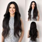 Pruik met superlang donkerbruin haar met slagen zonder pony, Handtassen en Accessoires, Uiterlijk | Haarverzorging, Verzenden