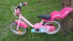 14 inch roze fiets unicorn met poppenmand, Fietsen en Brommers, Zo goed als nieuw, B'twin, 16 inch, Handrem